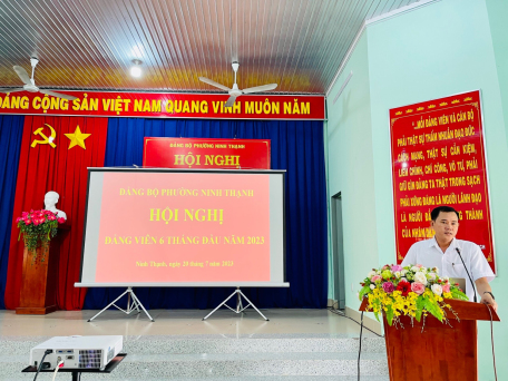 Đảng bộ phường Ninh Thạnh tổ chức hội nghị Đảng viên 6 tháng đầu năm 2023.