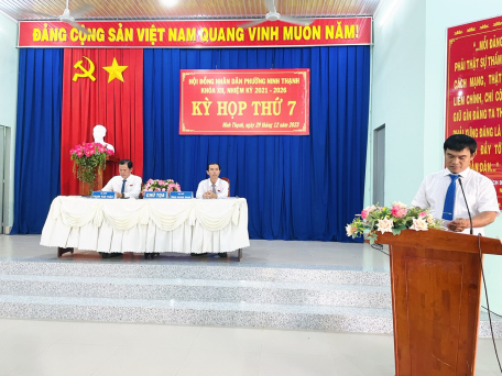 Hội đồng nhân dân phường Ninh Thạnh, thành phố Tây Ninh tổ chức Kỳ họp thứ 07 (kỳ họp thường lệ) khóa XII, nhiệm kỳ 2021-2026