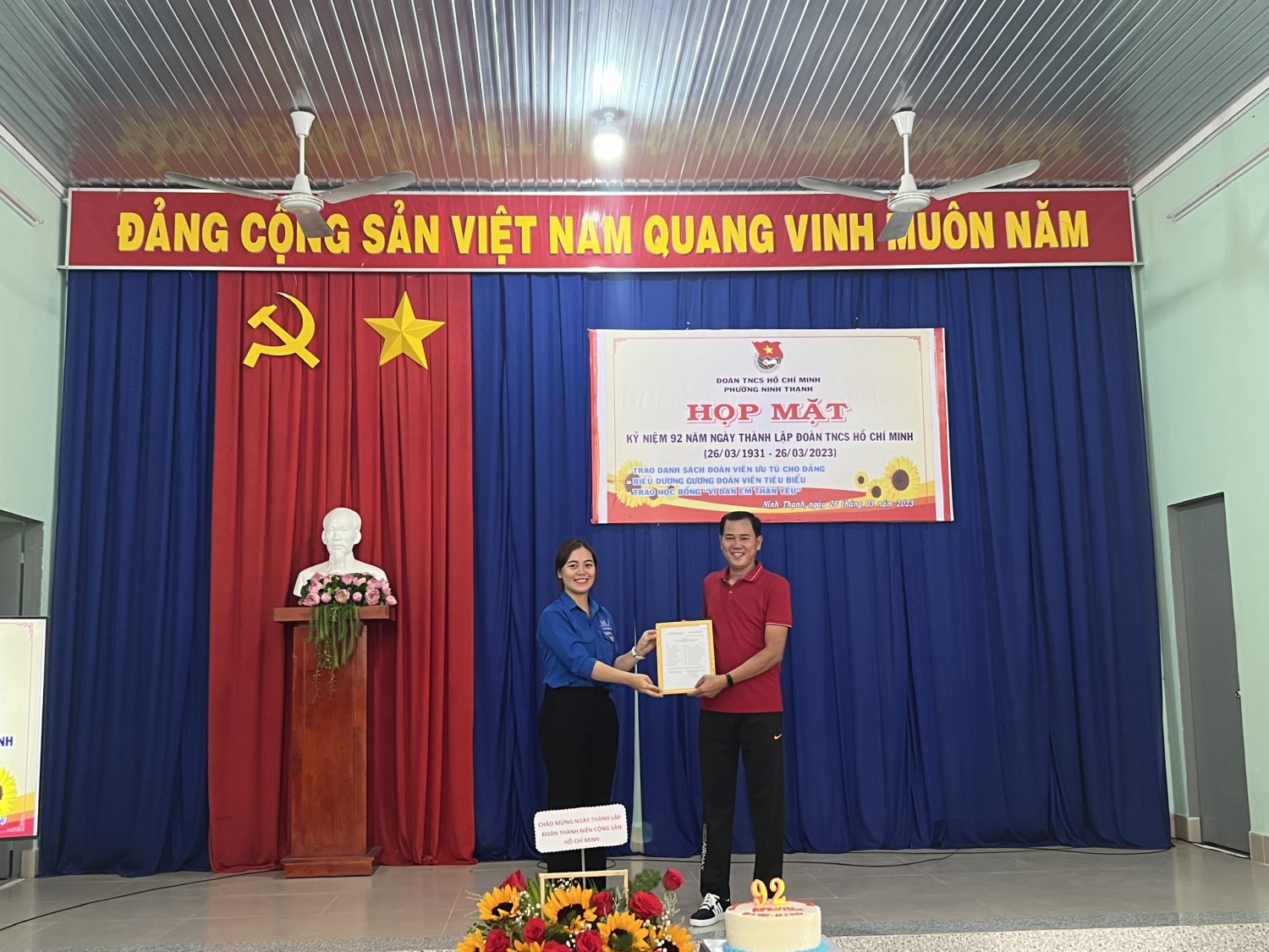 Đoàn thanh niên phường Ninh Thạnh tổ chức buổi họp mặt kỷ niệm 92 năm ngày thành lập Đoàn TNCS Hồ Chí Minh.