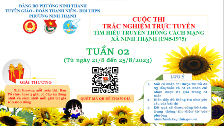 Cuộc thi trắc nghiệm trực tuyến tìm hiểu truyền thống Cách mạng xã Ninh Thạnh (1945-1975)