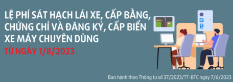 Lệ phí sát hạch lái xe thay đổi từ ngày 1/8/2023