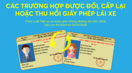 Các trường hợp được đổi, cấp lại hoặc thu hồi giấy phép lái xe từ 1/1/2025