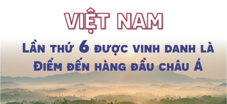 Việt Nam lần thứ 6 được vinh danh là Điểm đến hàng đầu châu Á