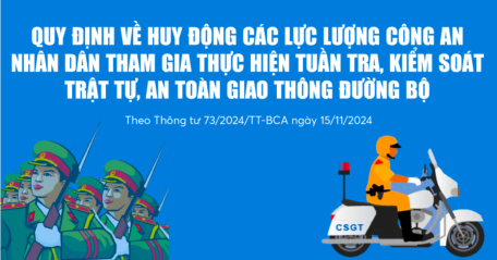 Quy định về huy động các lực lượng CAND tham gia tuần tra, kiểm soát trật tự, an toàn giao thông đường bộ