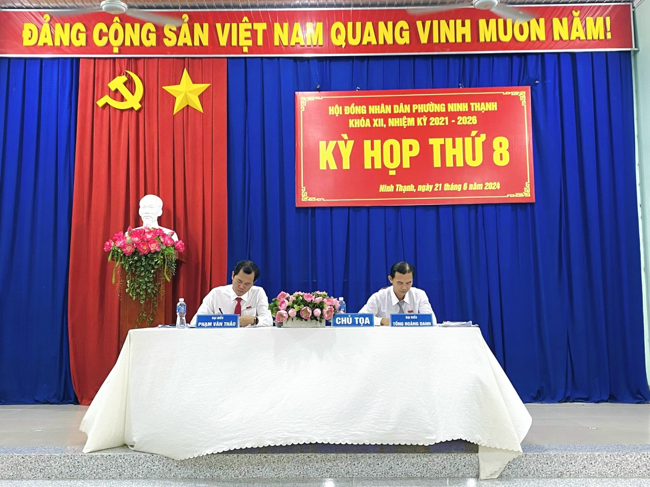 HĐND phường Ninh Thạnh, thành phố Tây Ninh tổ chức kỳ họp thứ 8 HĐND khóa XII, nhiệm kỳ 2021-2026.